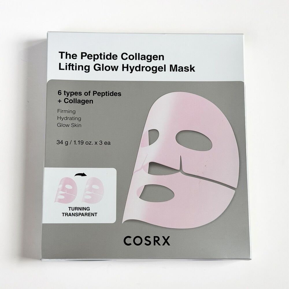 COSRX Peptide Collagen Lifting Glow Hydrogel Mask 3-Pack | Korean Skincare | New
